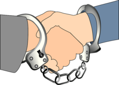 handshake in handcuffs